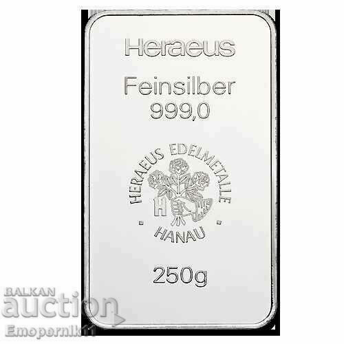250g Heraeus 999 silver bar