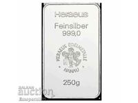 250g Heraeus 999 silver bar