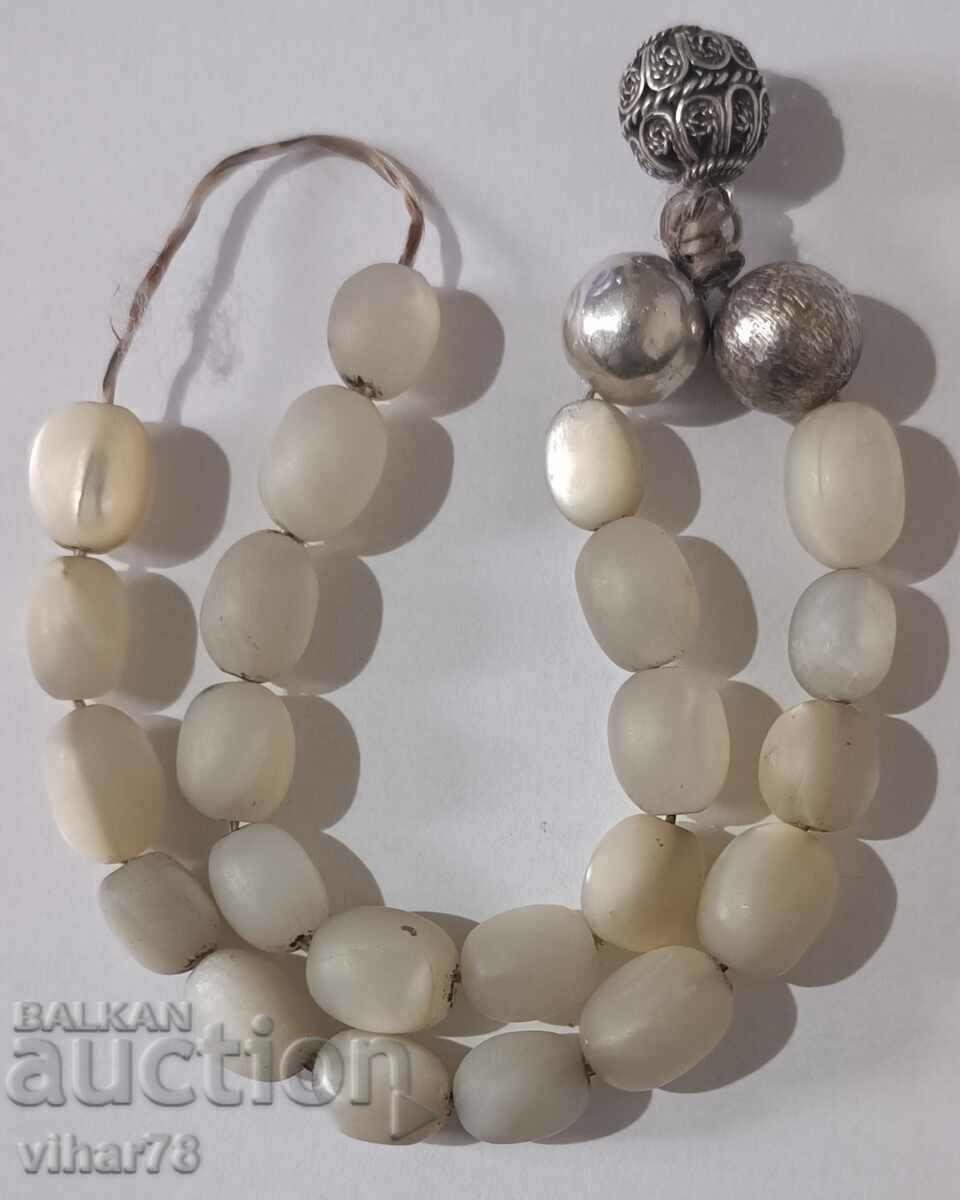 VERY OLD PEARL ROSARY WITH SILVER BALLS