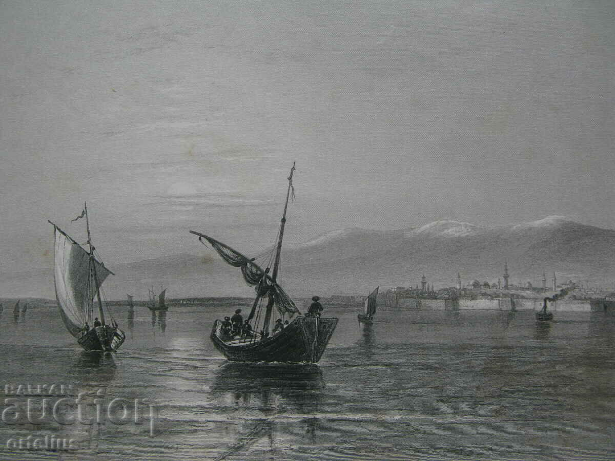 Vidin Gravura Dunării Balcanii secolul al XIX-lea Bulgaria ORIGINAL