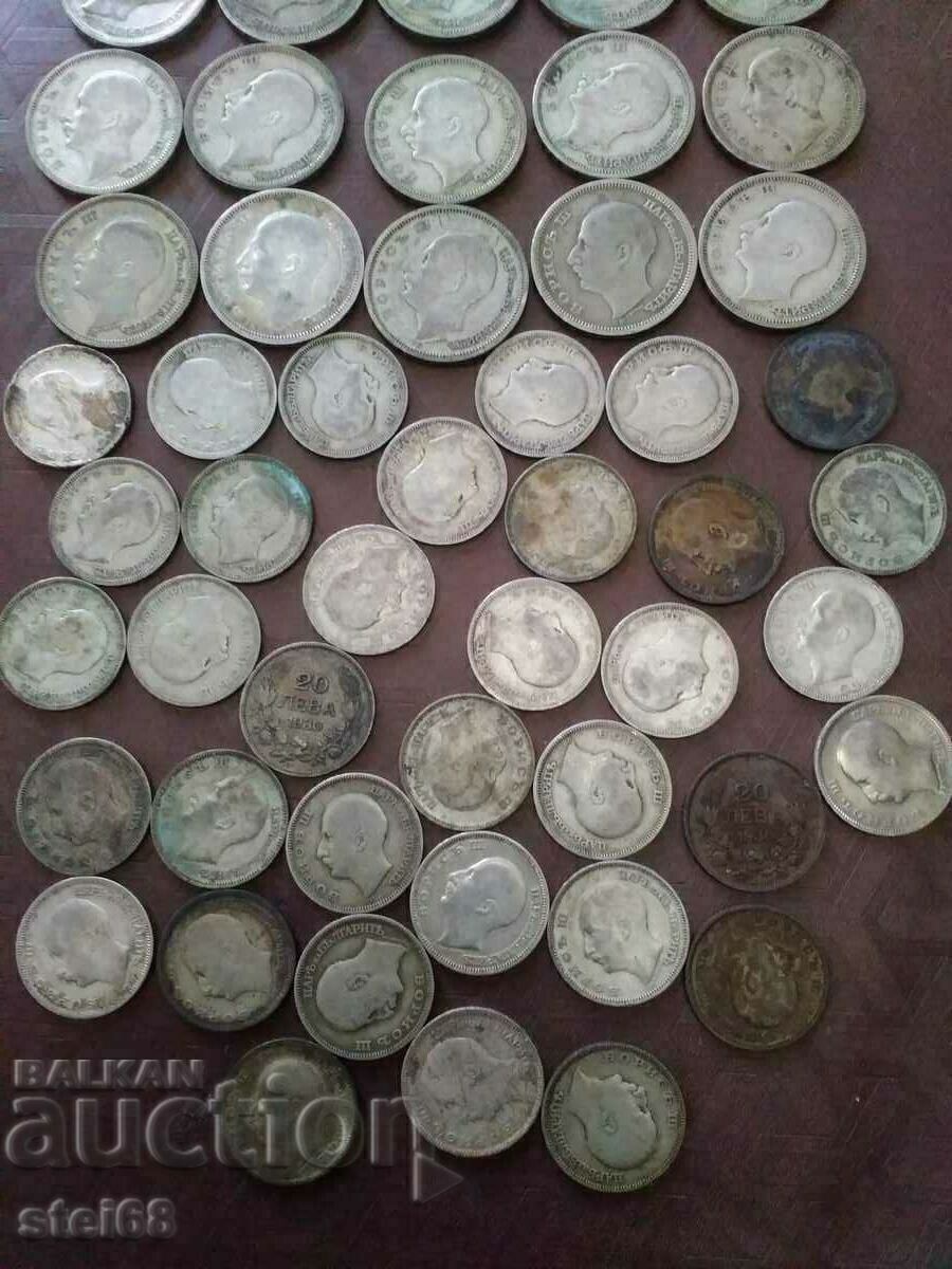 LOT DE MONEDE DE ARGINT 50 și 20 BGN 1930-1934 - 6 LOT DE MONEDE DE ARGINT 50 și 20 BGN 1930-1934 - 6