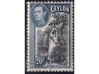 GB/Ceylon-1938-KG VI-Редовна-Бране на чай,MLH