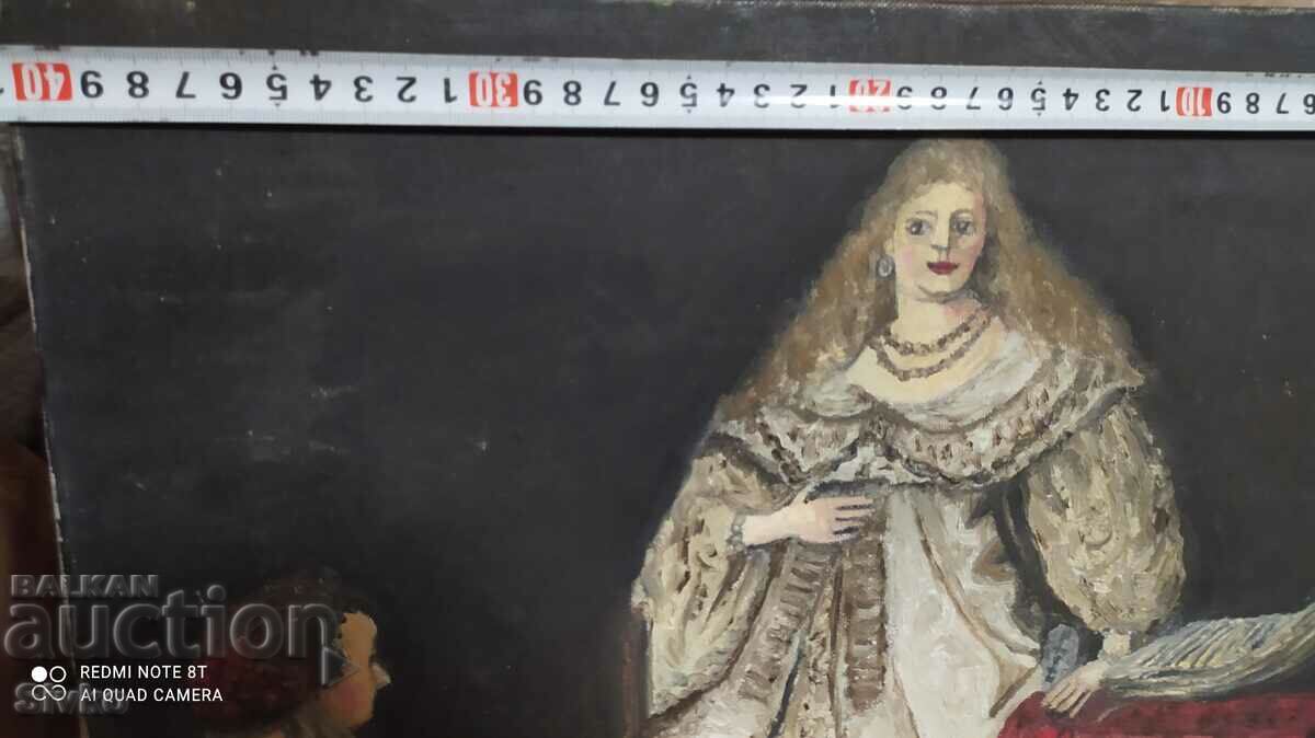 Picture Aristocrat with his palace lady, oil on canvas with price 49.99 BGN | € 25.56 Picture Aristocrat with his palace lady, oil on canvas with price 49.99 BGN | € 25.56