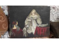 Картина Аристократка с дворцовата си дама, масло платно
