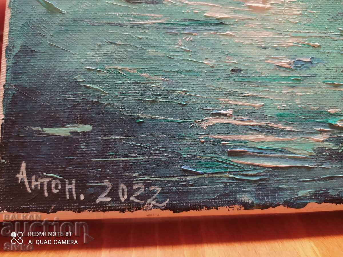 Auction Painting boat oil canvas Auction Painting boat oil canvas