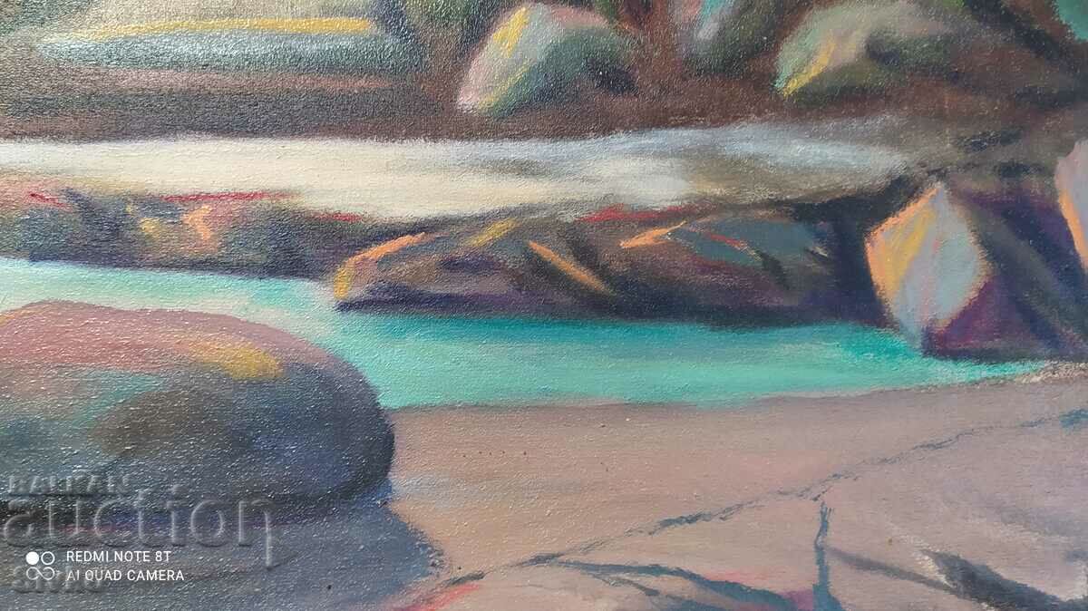 Painting oil canvas landscape signed - 6 Painting oil canvas landscape signed - 6