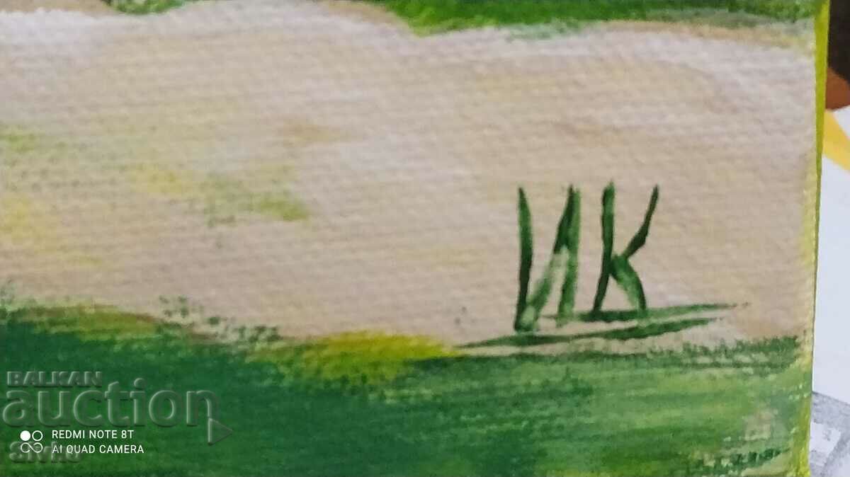 Auction Painting, Woman in front of her house, oil, canvas Auction Painting, Woman in front of her house, oil, canvas