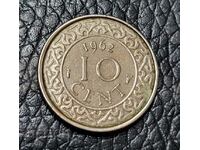 Суринам   10  цент   1962