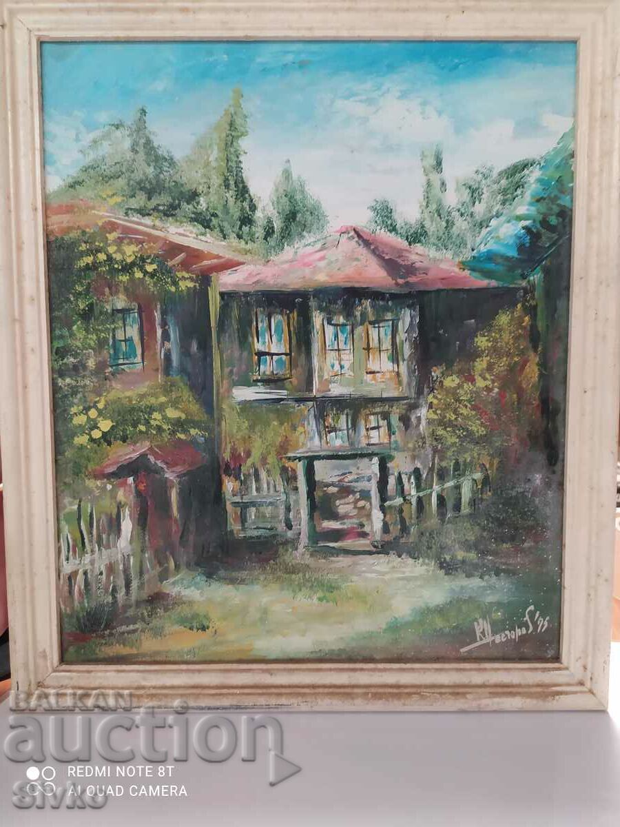 Oil painting houses