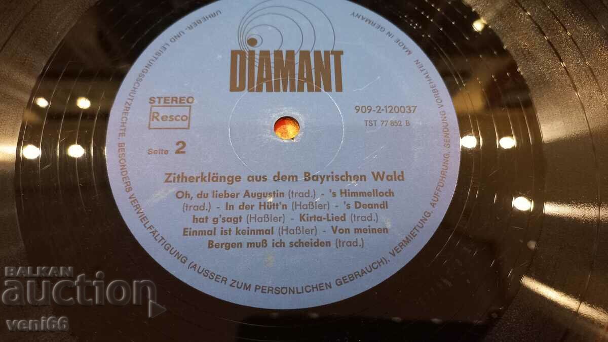 Auction Gramophone record - Zither from the Bavarian mountain Auction Gramophone record - Zither from the Bavarian mountain