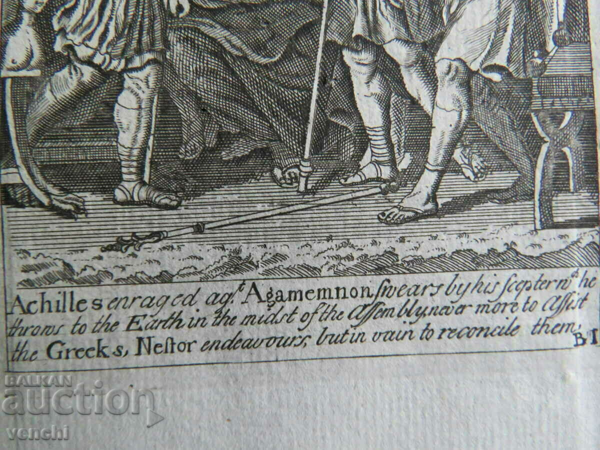 Auction 18TH CENTURY - THE ILIAD - ENGRAVING - ORIGINAL Auction 18TH CENTURY - THE ILIAD - ENGRAVING - ORIGINAL