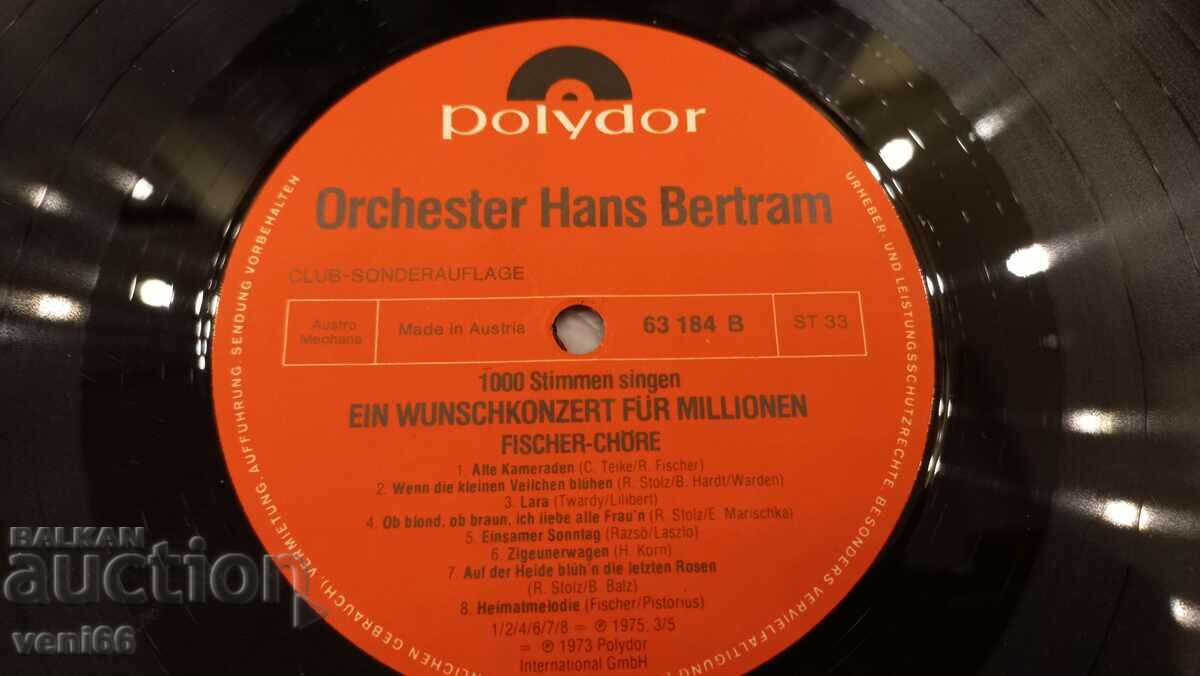 Auction Gramophone record - Fischer chore Auction Gramophone record - Fischer chore