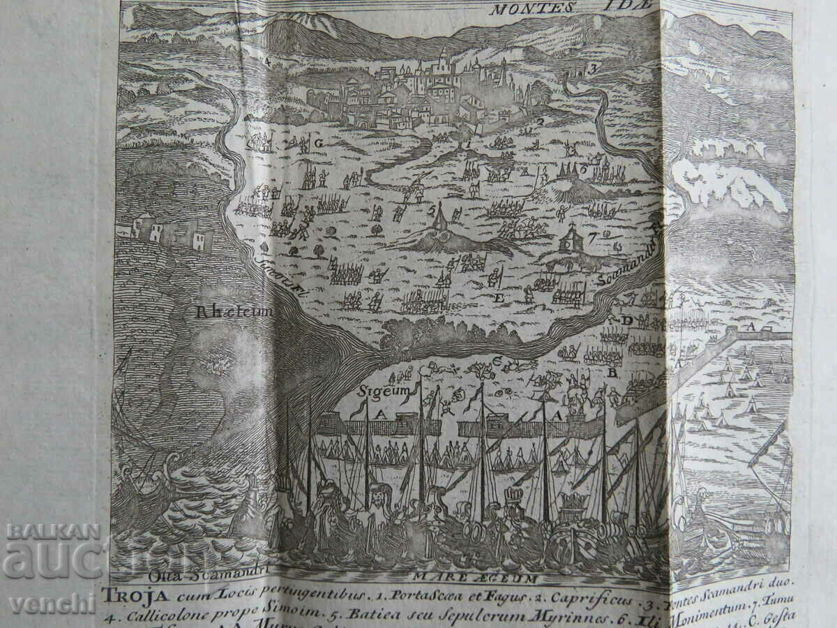 SECOLUL XVIII - ILIAD - GRAVURA - ORIGINAL - TROY cu preț 39.99 BGN | € 20.45