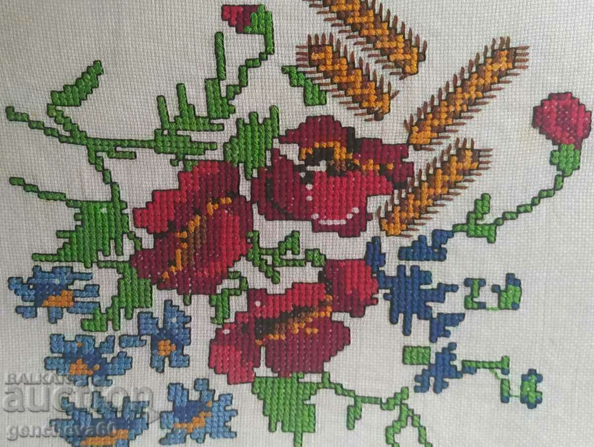 Livrarea Frumos goblen mare, tablou cu motive florale, ramă, sticlă