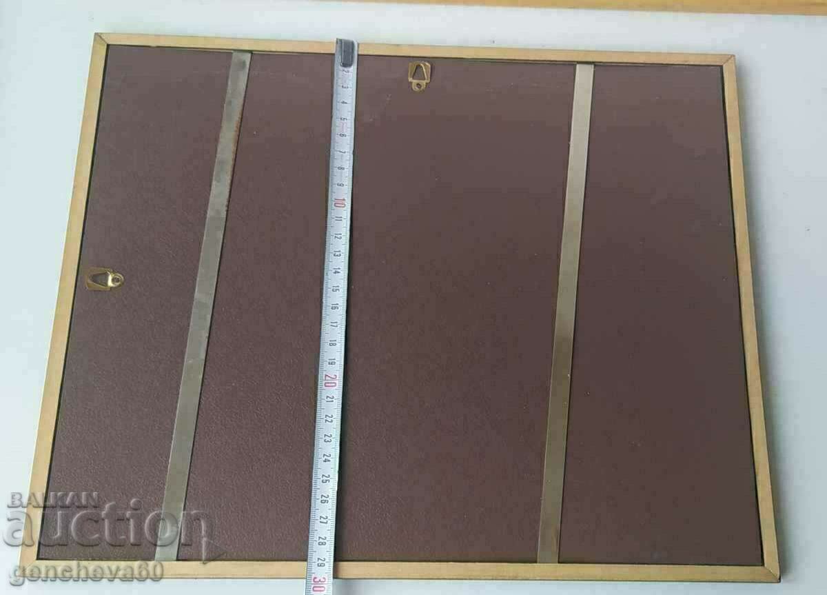 Frumos goblen mare, tablou cu motive florale, ramă, sticlă - 7