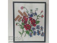 Embroidery, tapestry, picture with floral motifs