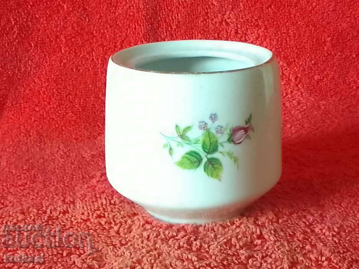 Auction  Old Bulgarian porcelain sugar bowl marked gilding