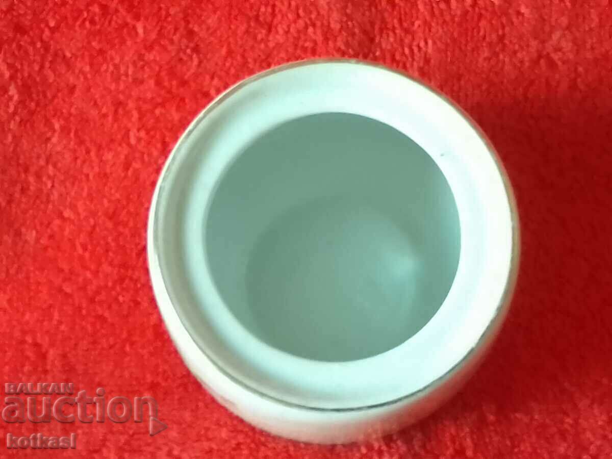 Old Bulgarian porcelain sugar bowl marked gilding - 5