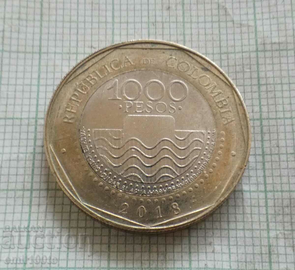 1000 песос 2018 година Колумбия
