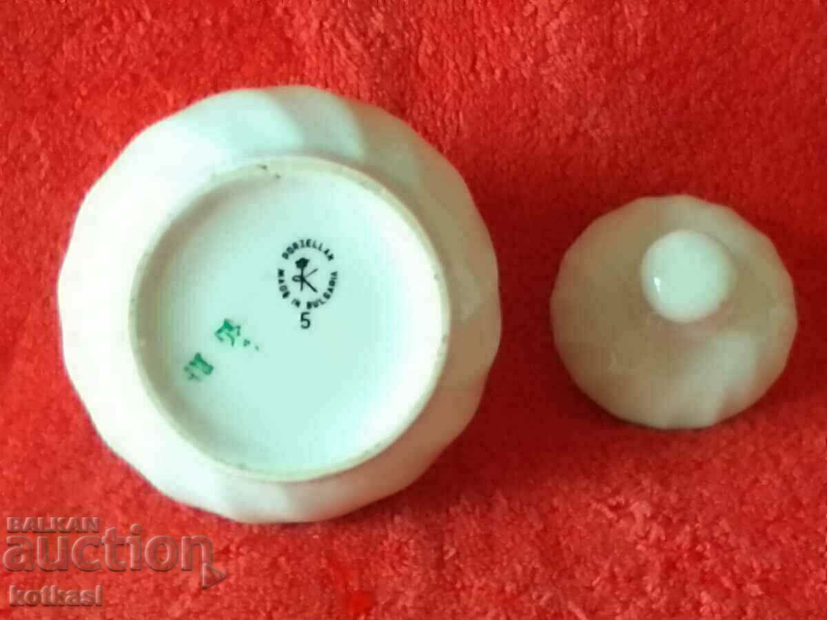Old Bulgarian Porcelain Bowl Sugar Bowl Dish Marked - 6