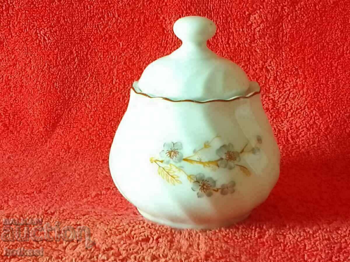 Old Bulgarian Porcelain Bowl Sugar Bowl Dish Marked