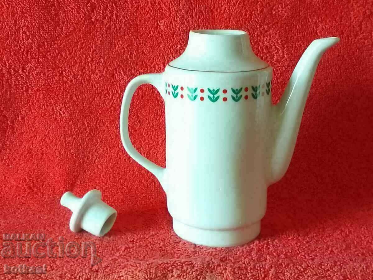 Auction  Old Bulgarian porcelain pot jug gilding marked