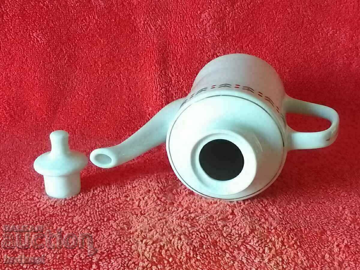 Old Bulgarian porcelain pot jug gilding marked - 5