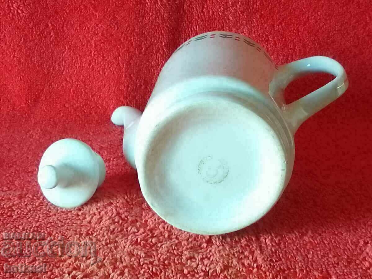 Old Bulgarian porcelain pot jug gilding marked - 6