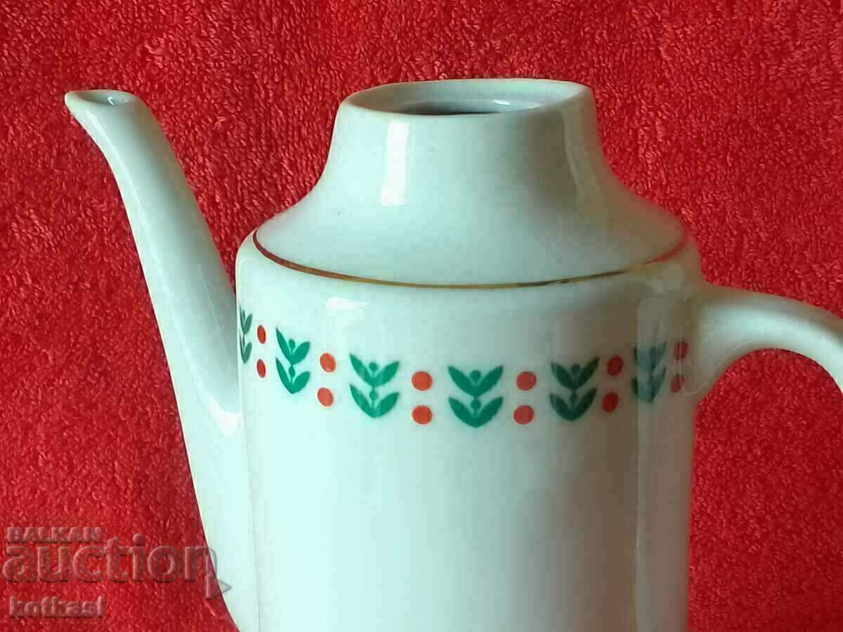 Old Bulgarian porcelain pot jug gilding marked - 7
