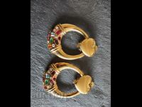 Silver earrings, clip, gold-plated, 18.04.24