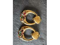 Silver earrings, clip, gold-plated, 18.04.24