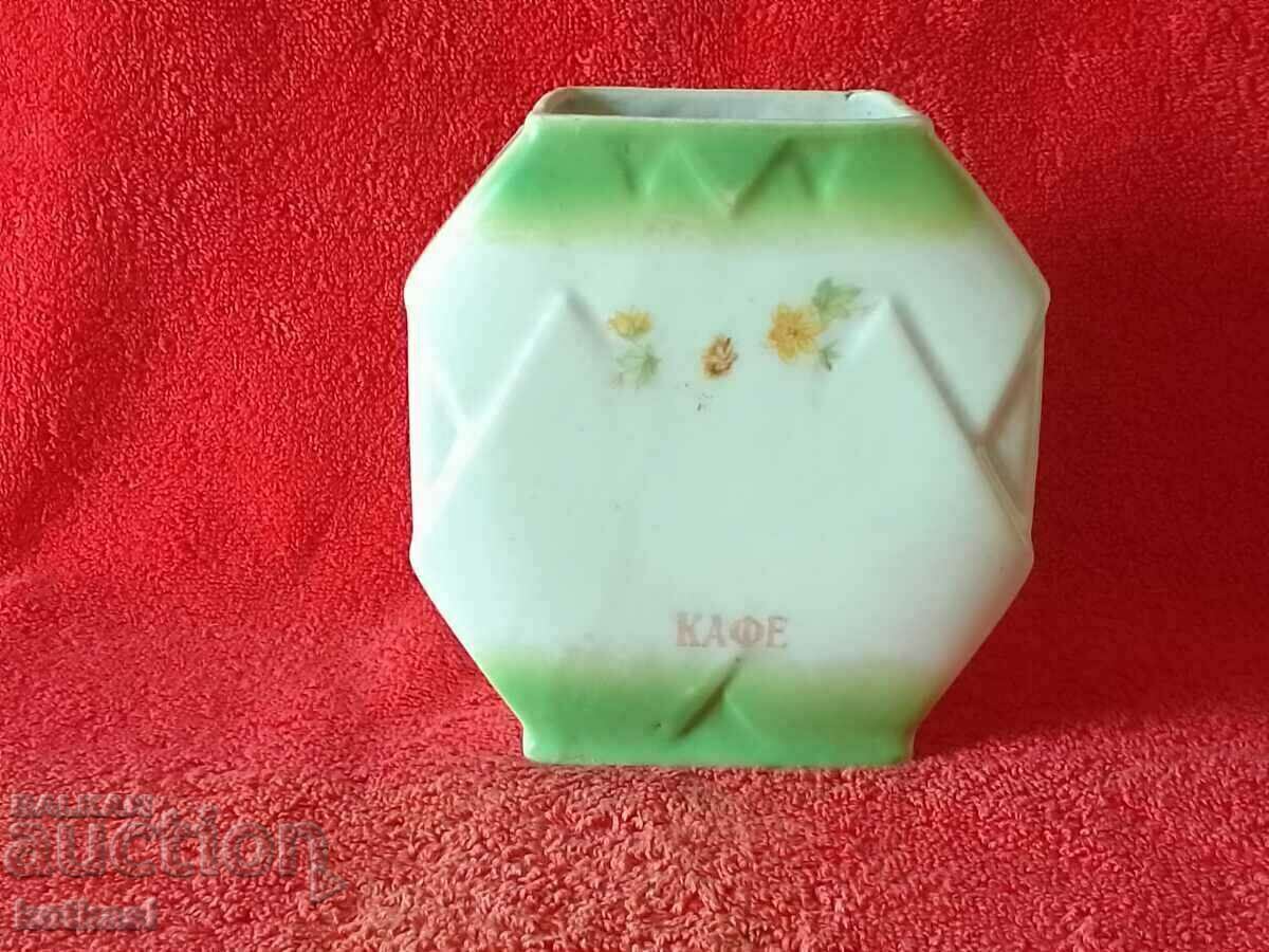 Old Bulgarian porcelain pot Coffee jar Old Bulgarian porcelain pot Coffee jar