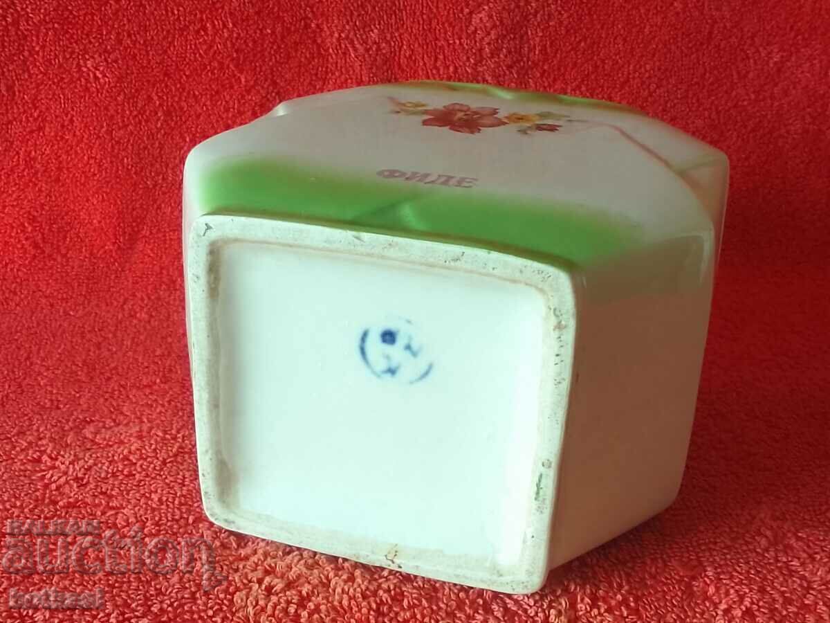 Old Bulgarian porcelain dish Jar for Fide - 6 Old Bulgarian porcelain dish Jar for Fide - 6