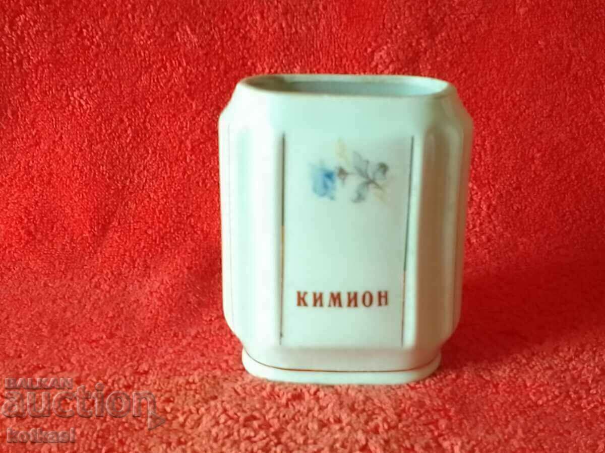 Old Bulgarian porcelain jar Jar for cumin gilding Old Bulgarian porcelain jar Jar for cumin gilding