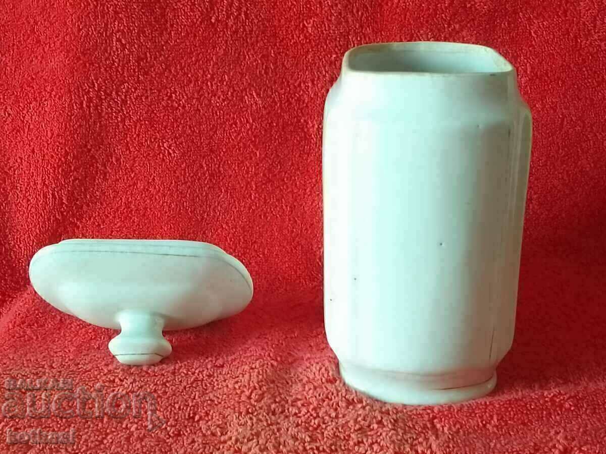 Доставка на Стар български порцелан съд Буркан за Ориз позлата