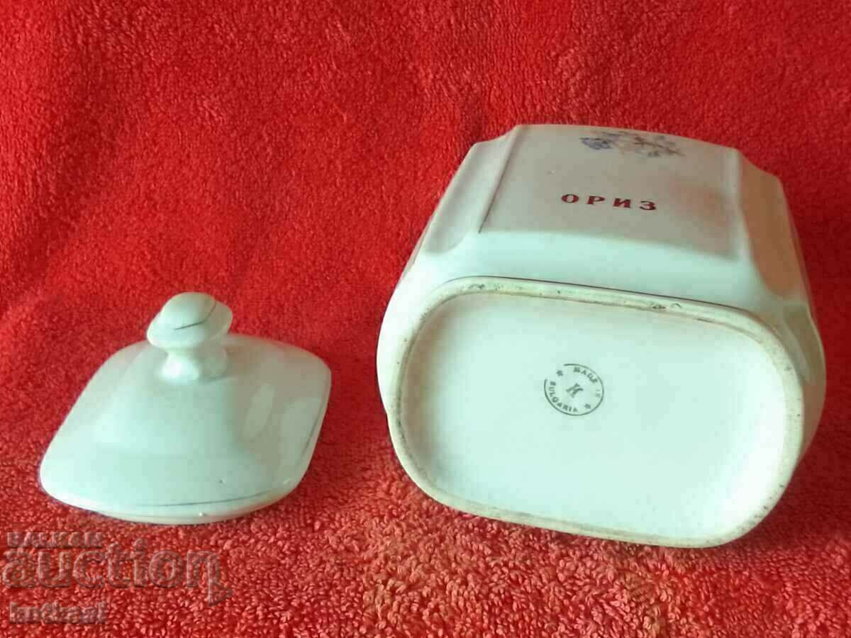 Vas vechi din porțelan bulgar Borcan pentru aurirea orezului - 6 Vas vechi din porțelan bulgar Borcan pentru aurirea orezului - 6