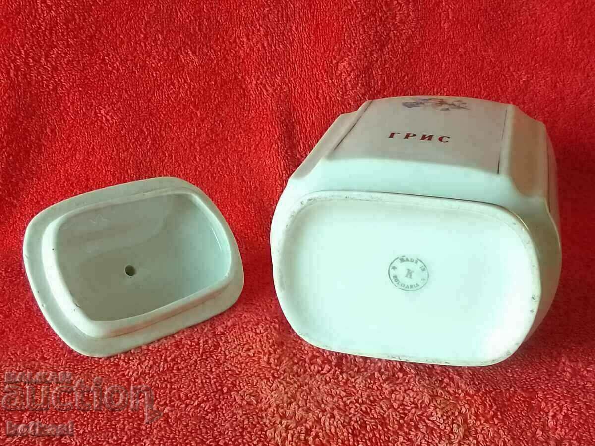 Vas vechi bulgar de portelan Borcan pentru aurire Gris - 6 Vas vechi bulgar de portelan Borcan pentru aurire Gris - 6