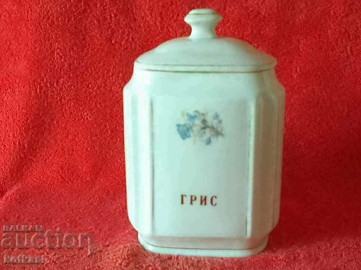 Vas vechi bulgar de portelan Borcan pentru aurire Gris Vas vechi bulgar de portelan Borcan pentru aurire Gris