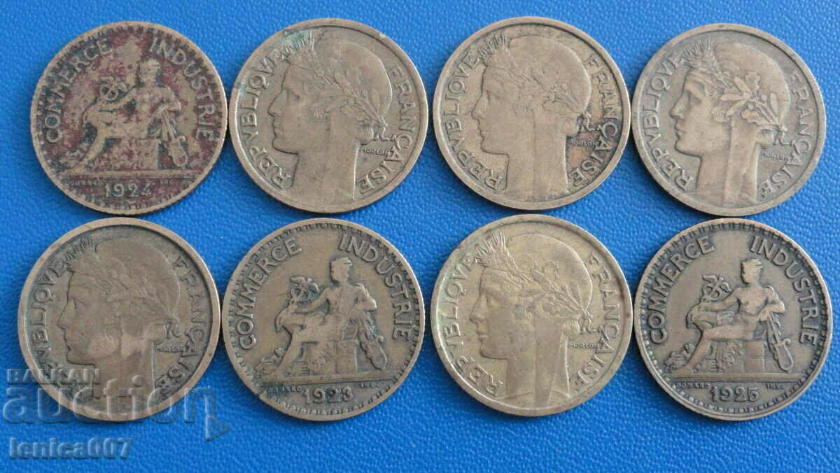 Franța 1923-39 - 1 franc (8 bucăți) - 5 Franța 1923-39 - 1 franc (8 bucăți) - 5