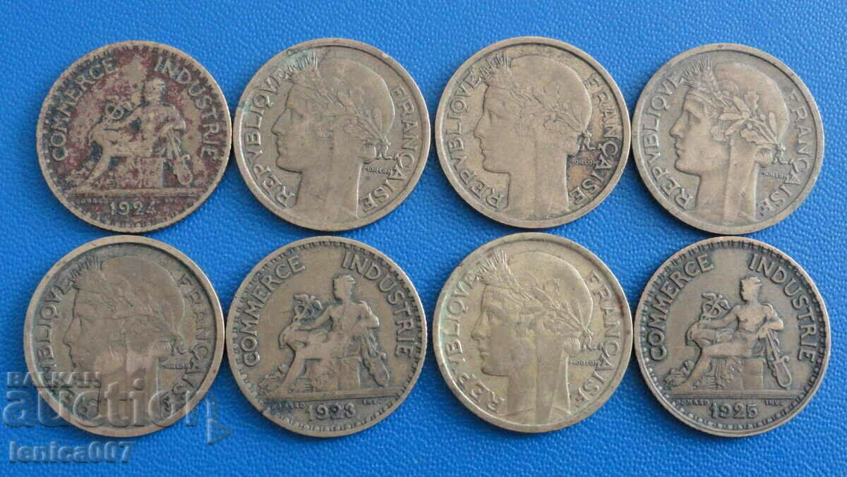 France 1923-39 - 1 franc (8 pieces)