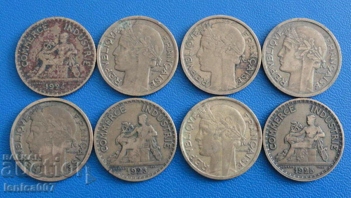 Franța 1923-39 - 1 franc (8 bucăți) Franța 1923-39 - 1 franc (8 bucăți)