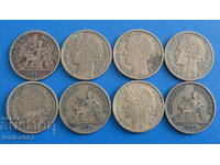 France 1923-39 - 1 franc (8 pieces)