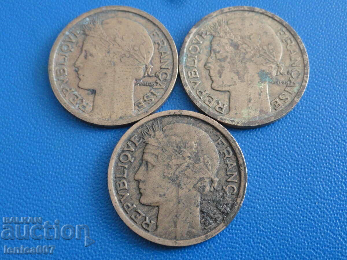 Franța 1932-39 - 1 franc (3 bucăți) - 5 Franța 1932-39 - 1 franc (3 bucăți) - 5