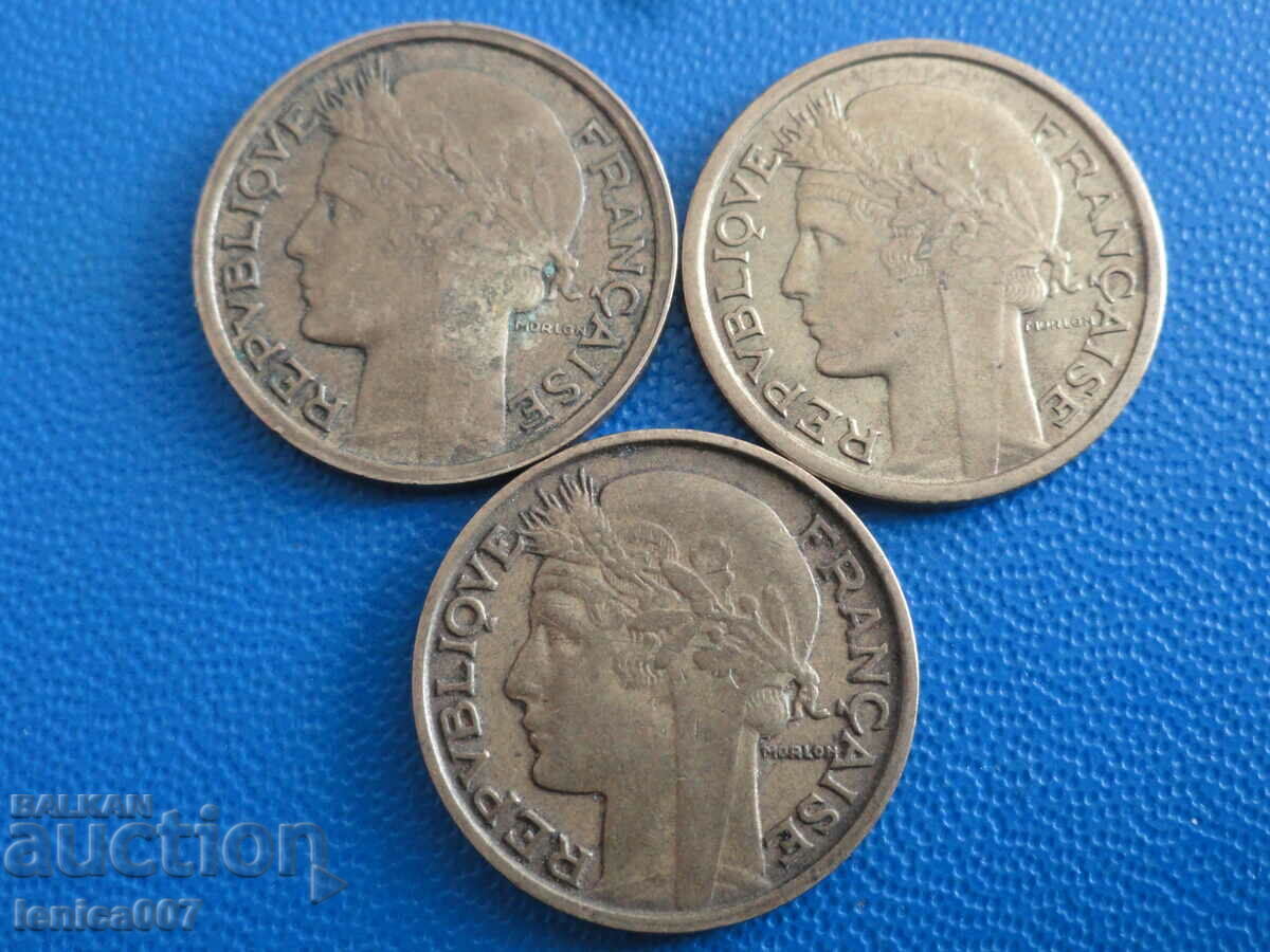 France 1932-39 - 50 centimes (3 pieces) - 5 France 1932-39 - 50 centimes (3 pieces) - 5
