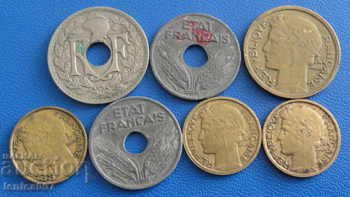 Auction  France 1932-42 - Coins (7 pieces)