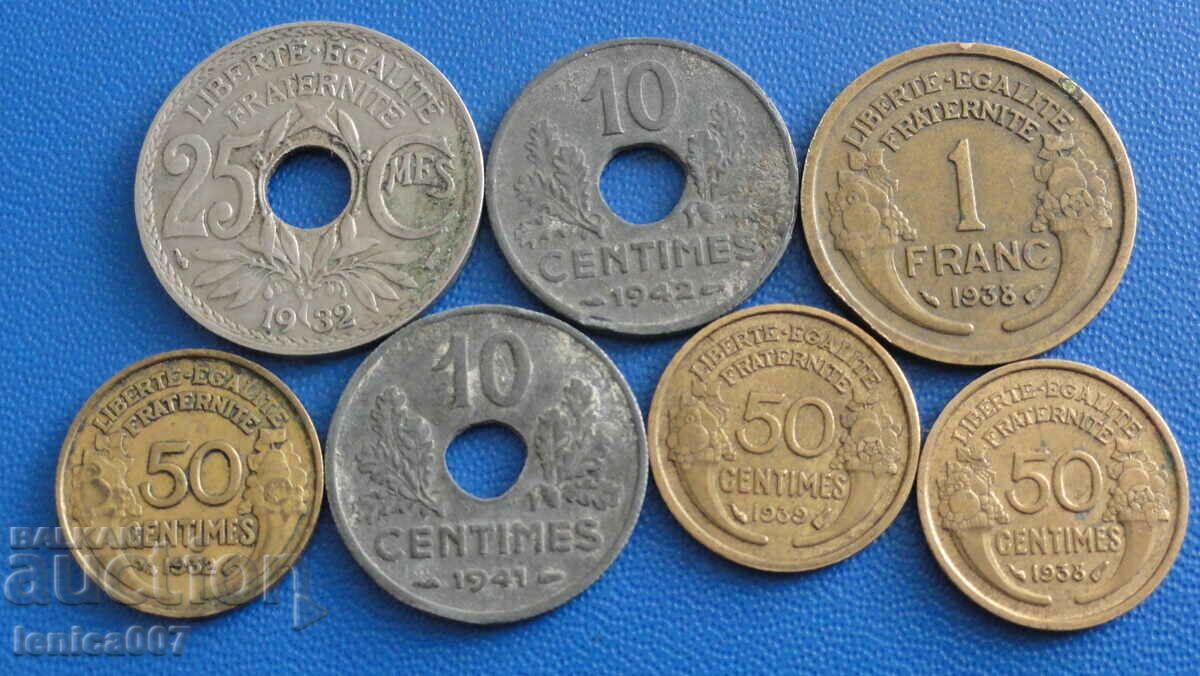 Delivery of France 1932-42 - Coins (7 pieces)