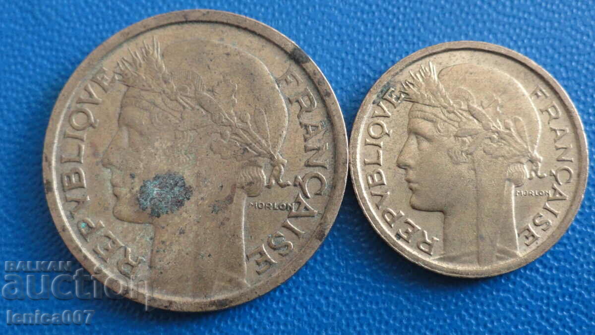 Auction  France 1938-39 - 50 centimes and 1 franc