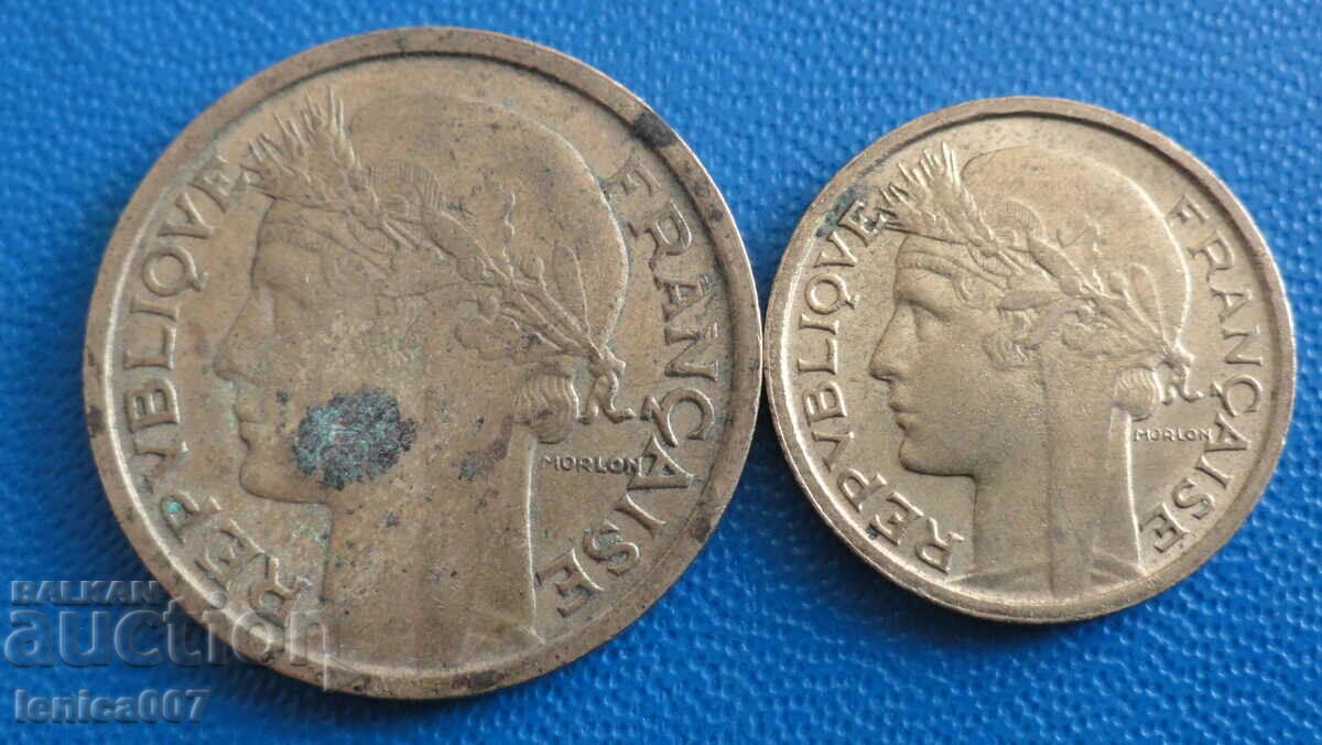 Франция 1938-39г. - 50 сантима и 1 франк