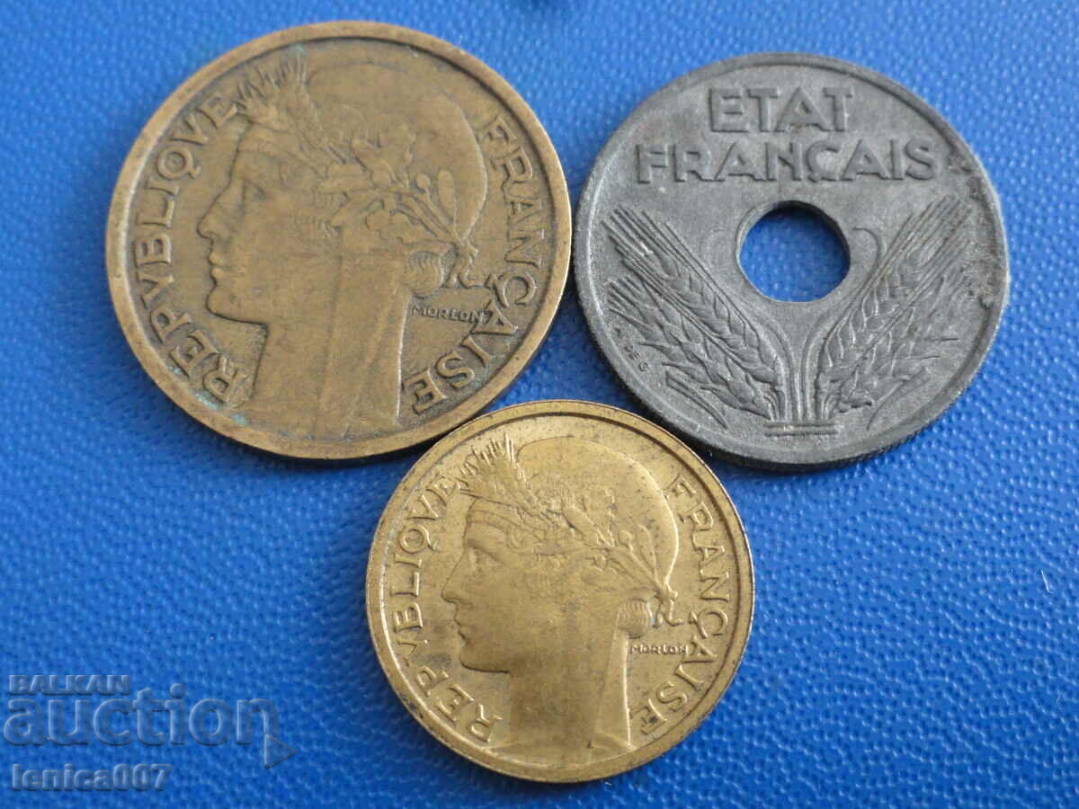 Γαλλία 1938-42 - Κέρματα (3 τεμάχια) με τιμή 3.80 BGN | € 1.94 Γαλλία 1938-42 - Κέρματα (3 τεμάχια) με τιμή 3.80 BGN | € 1.94