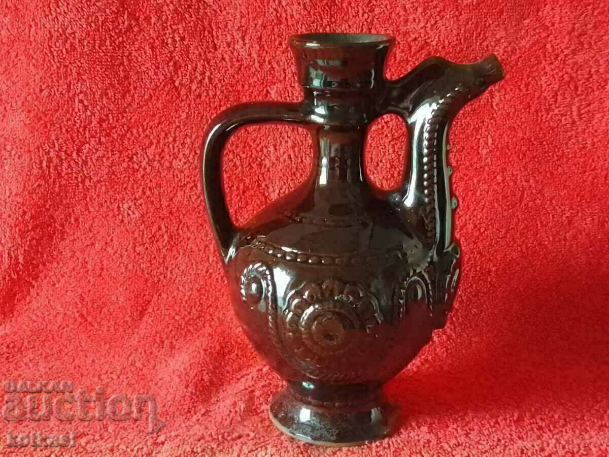 Auction Old ceramic Pitcher Pavur glaze Auction Old ceramic Pitcher Pavur glaze